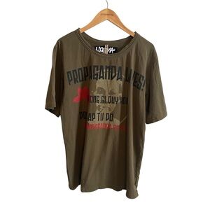 Dogma Propaganda Lives Army Green Crew Neck Short Sleeve Tee Size Large